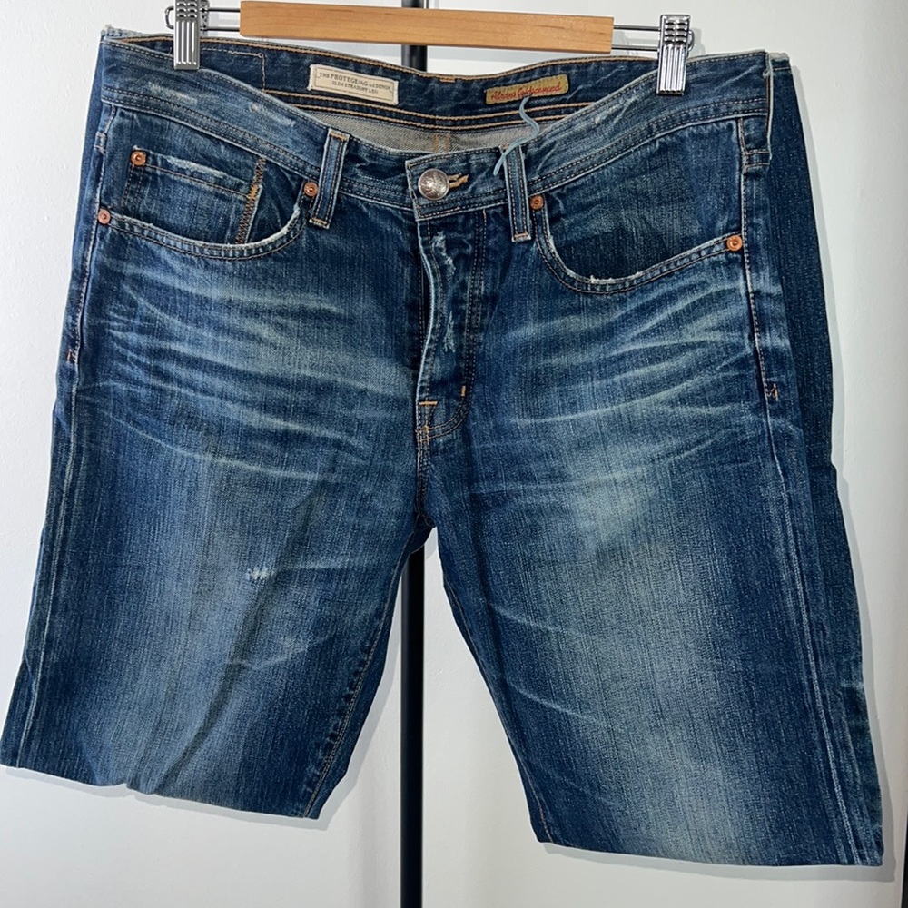 AG Adriano Goldschmied, “The Protege” Aged Denim, Slim Straight Leg, Sz 33